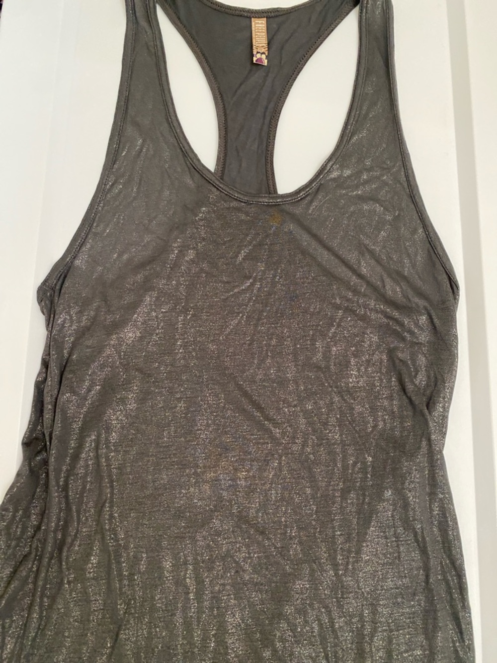Free People metallic gray tank S